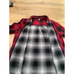 Eddie Bauer Youth Flannel Shirt XL Red Plaid Long Sleeve Button Down Lined